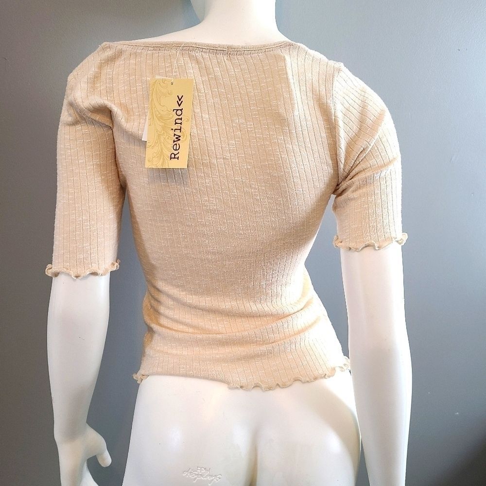 Rewind Ribbed Top with faux Buttons Women’s sz Small NEW TAGS - Picture 9 of 10